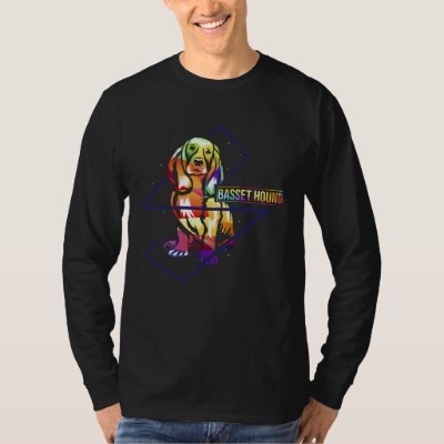 Colorful France Basset Hound Bloodhound T-Shirt