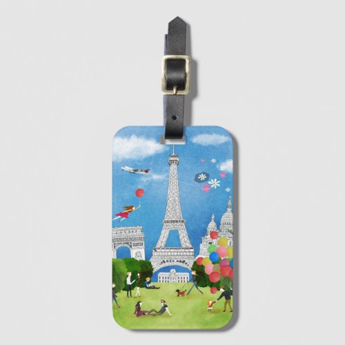 Colorful France Luggage Tag