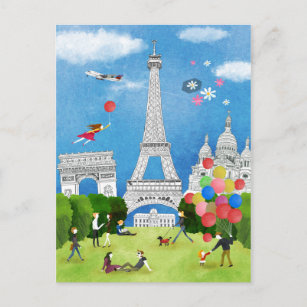 Colorful France Postcard