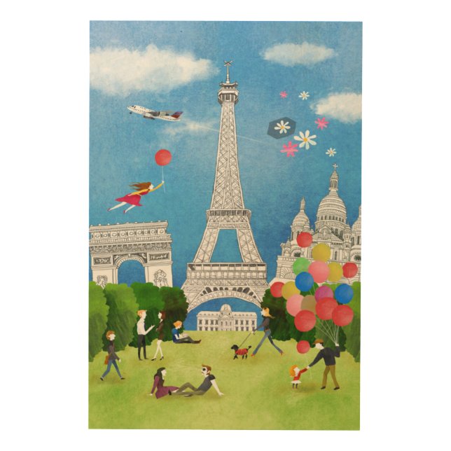 Colorful France Wood Wall Art (Front)