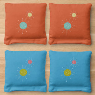 Colorful Franciscan Starbursts Atomic Mid Century Cornhole Bags