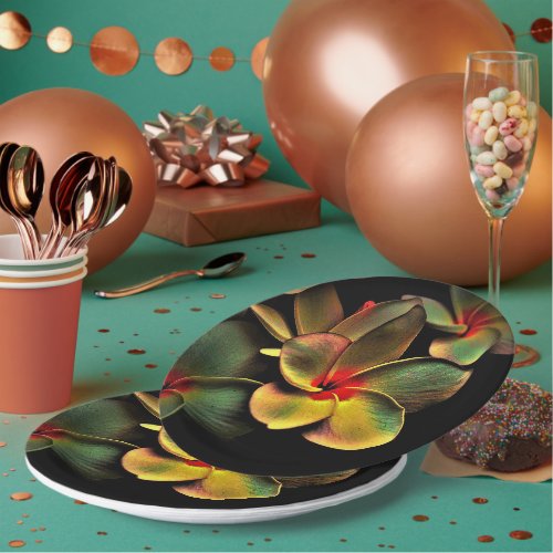 Colorful Frangipani Flower Paper pPlate Paper Plates