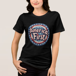Colorful Freedom: America First Tri-Blend Shirt