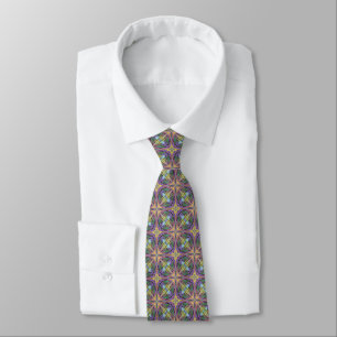 Colorful Freeform Ink Painting Abstract Print Neck Tie