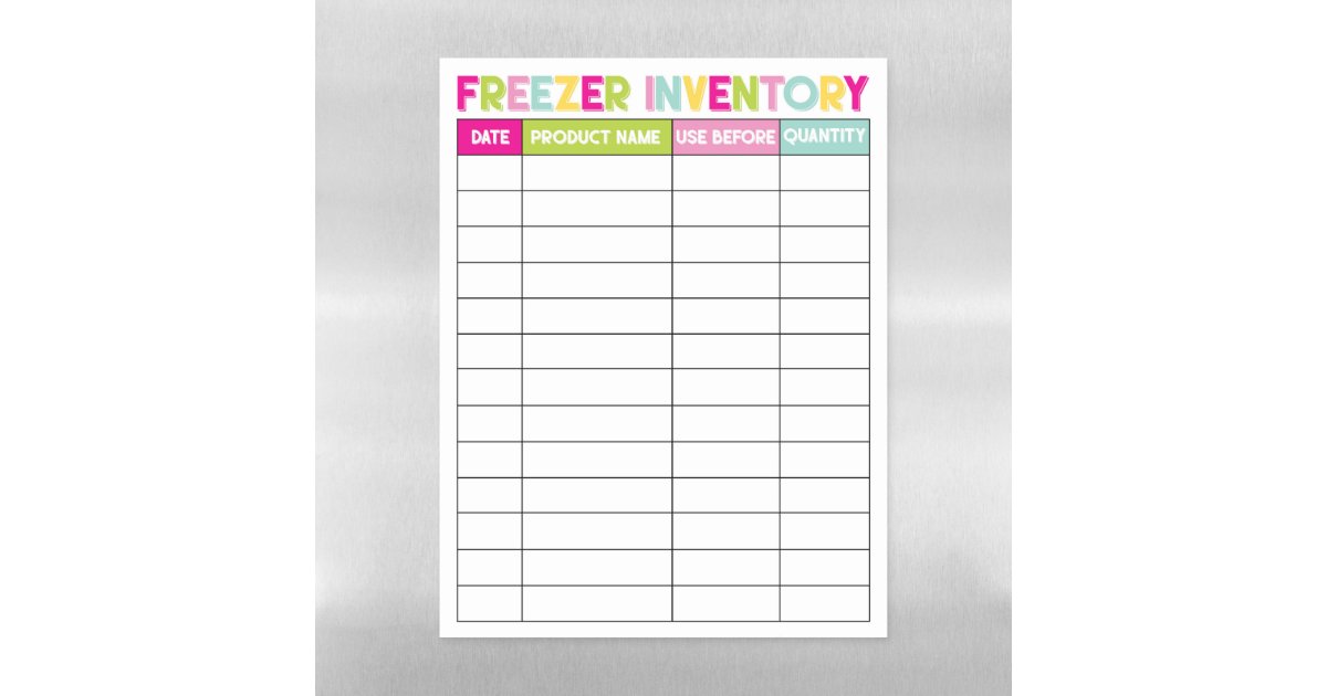 Colorful Freezer Inventory DryErase Magnetic Sheet Zazzle colorful-freezer-inventory-dryerase-magnetic-sheet-zazzle