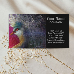 Colorful french baroque bird Embroidery Phoenix Business Card