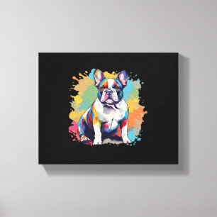 Colorful French Bulldog Art for Puppy Lovers Canvas Print