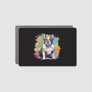 Colorful French Bulldog Art for Puppy Lovers Car Magnet