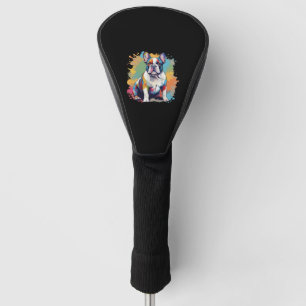 Colorful French Bulldog Art for Puppy Lovers Golf Head Cover