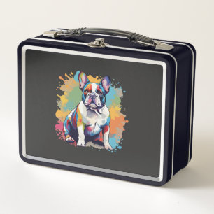 Colorful French Bulldog Art for Puppy Lovers Metal Lunch Box