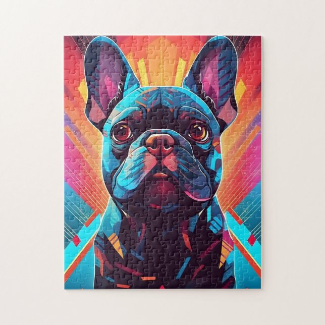 Colorful French Bulldog Art Jigsaw Puzzle (Vertical)