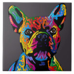 Colorful French Bulldog  Ceramic Tile<br><div class="desc">Vibrant color French Bulldog painting.</div>