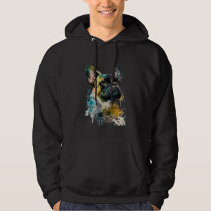 Colorful French Bulldog Dog  Dad Mom Boy Girl Hoodie