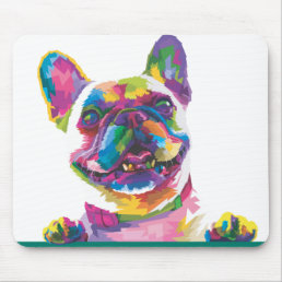 Colorful French bulldog Mouse Pad