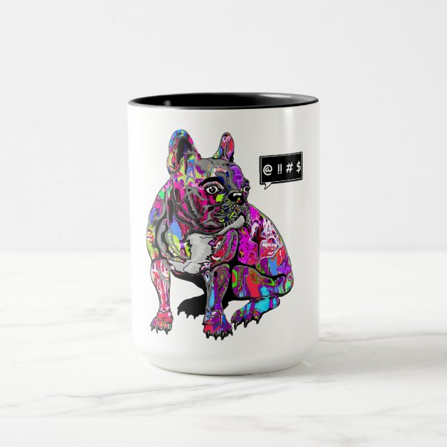 Colorful French bulldog Mug (Center)