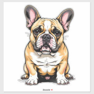 Colorful French Bulldog Portrait Sticker