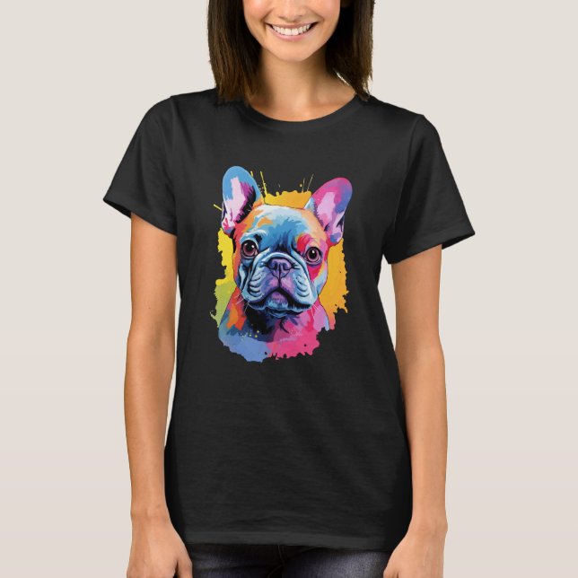 Colorful French-bulldog T-Shirt (Front)