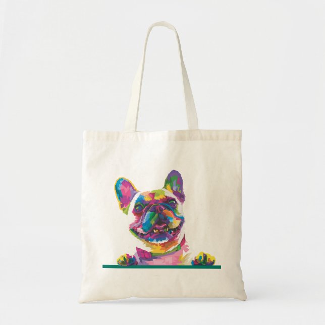 Colorful French bulldog Tote Bag (Front)