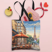Colorful French Cafe Eifel Tower Paris France