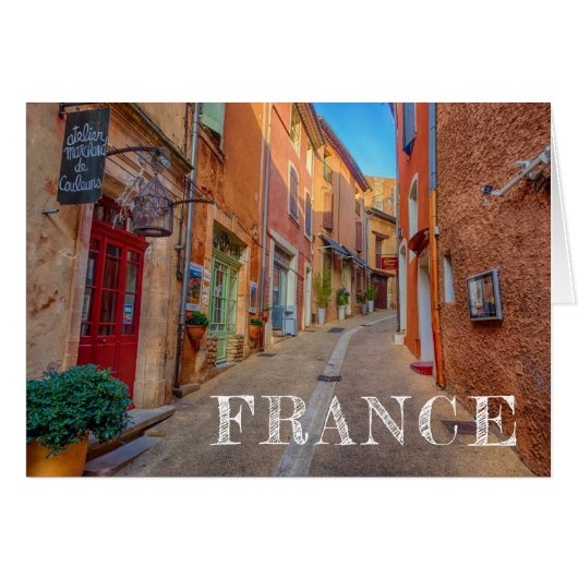 Colorful French Hillside Town Cards (Front Horizontal)