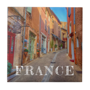 Colorful French Hillside Town Ceramic Tile