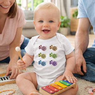 Colorful French Horn Pop Art Baby Bodysuit