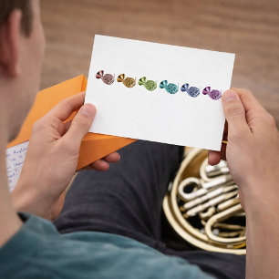 Colorful French Horn Pop Art Brass Postcard