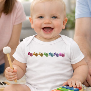 Colorful French Horn Pop Art Musician Baby Bodysuit