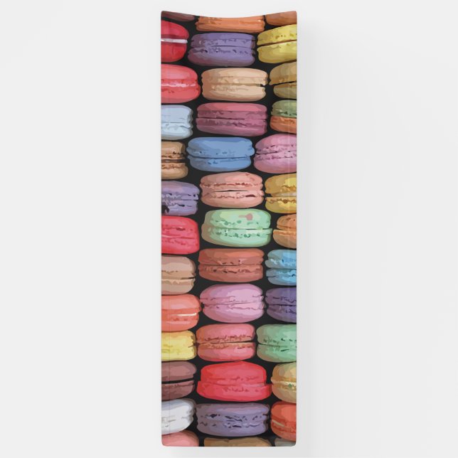 Colorful French Macaron Pattern Banner (Vertical)