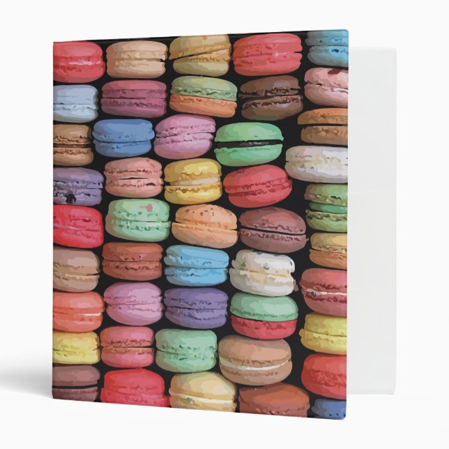 Colorful French Macaron Pattern Binder (Front/Inside)