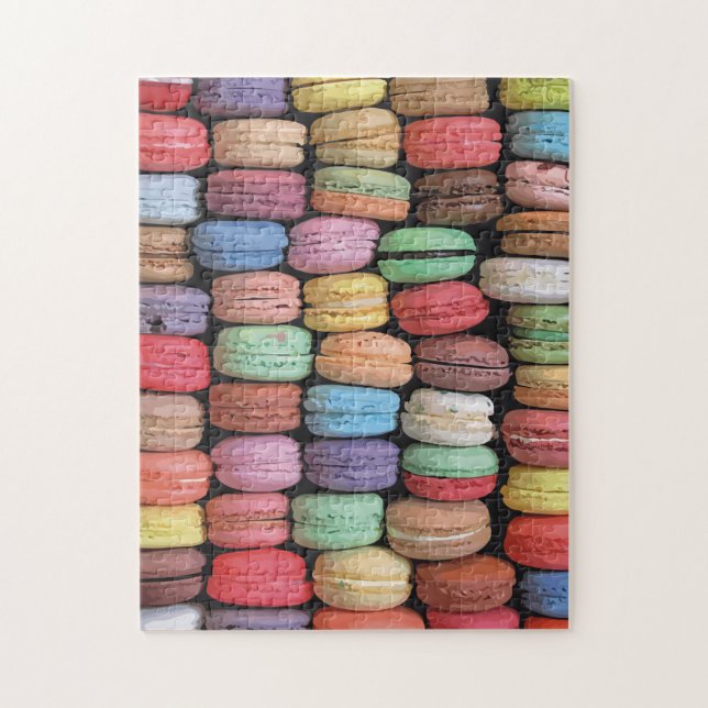 Colorful French Macaron Pattern Jigsaw Puzzle (Vertical)