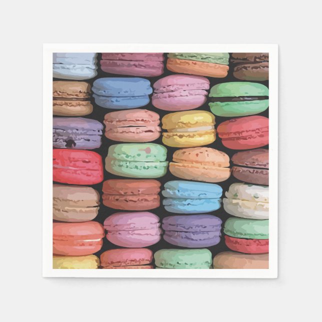 Colorful French Macaron Pattern Napkins (Front)