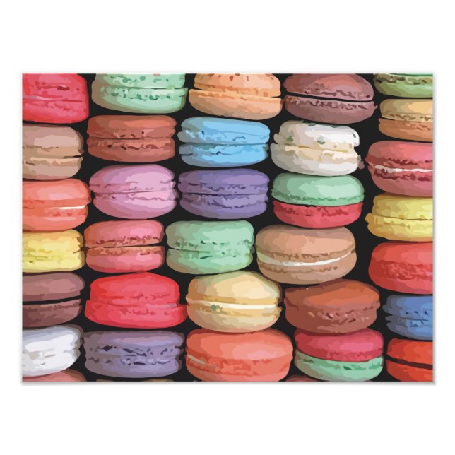 Colorful French Macaron Pattern Photo Print (Front)