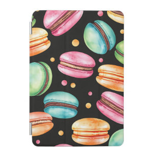 Colorful French Macaron Watercolor Pattern iPad Mini Cover