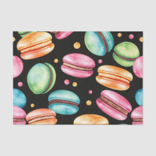 Colorful French Macaron Watercolor Pattern Tissue Paper
