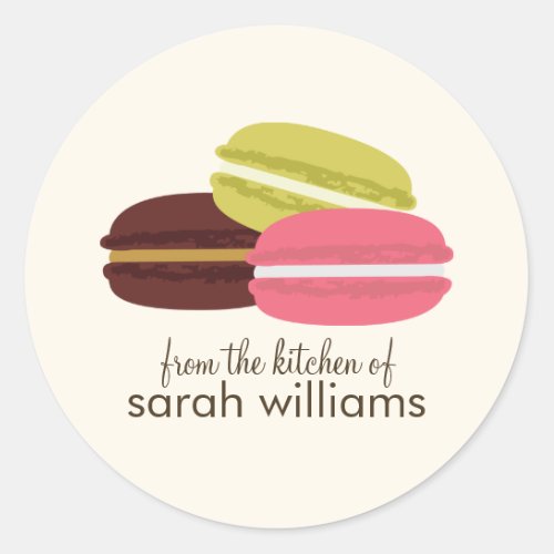 Colorful French Macarons Classic Round Sticker