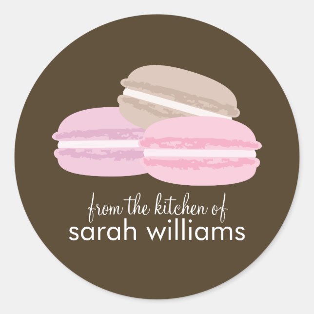 Colorful French Macarons Classic Round Sticker (Front)