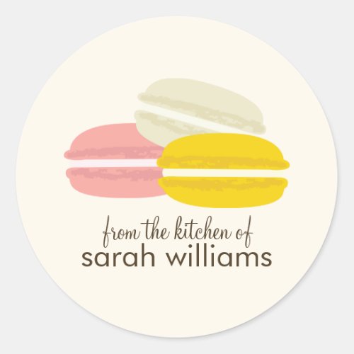 Colorful French Macarons Classic Round Sticker