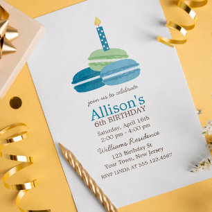 Colorful French Macarons Invitation
