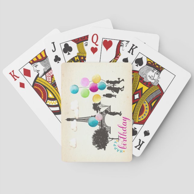 Colorful French Macarons Kids Playing Birthday Poker Cards (Back)