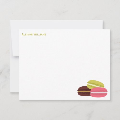 Colorful French Macarons Note Cards