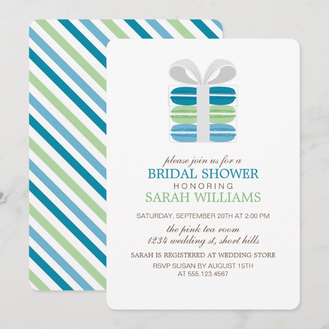 Colorful French Macarons Party Invitation (Front/Back)