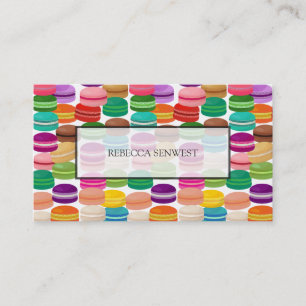 Colorful French Macarons Pastry Business Card