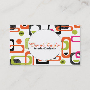 Colorful Fresh Bright Stylish Retro Design Business Card