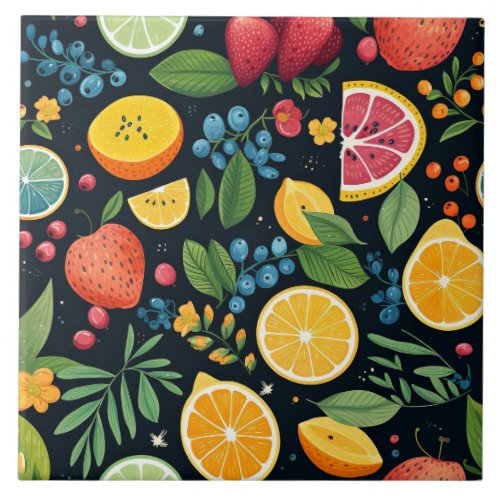 Colorful Fresh Fruit Pattern Ceramic Tile