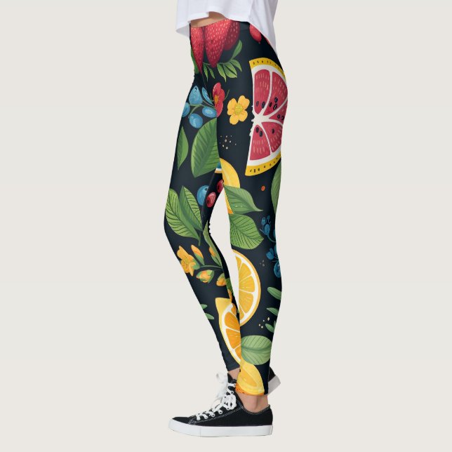 Colorful Fresh Fruit Pattern Leggings (Left)