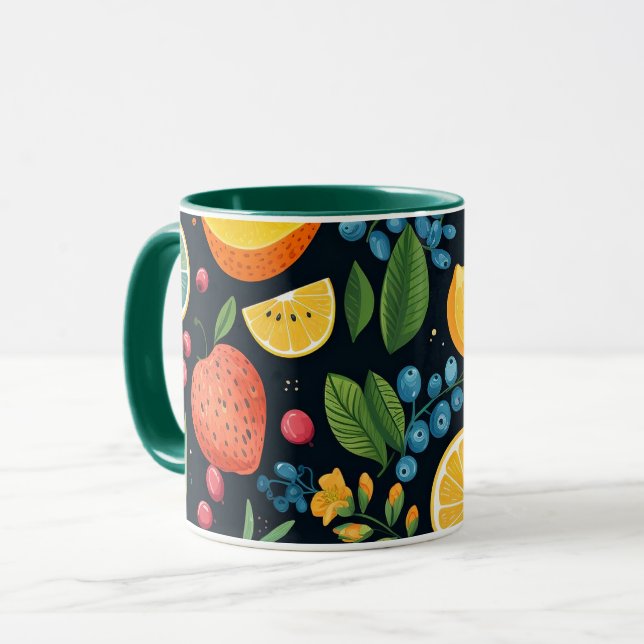 Colorful Fresh Fruit Pattern Mug (Front Left)