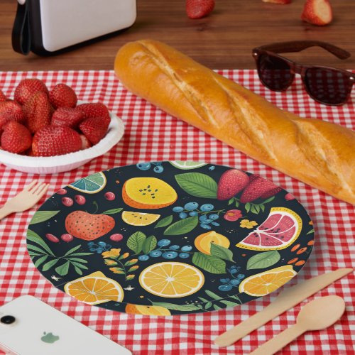 Colorful Fresh Fruit Pattern Paper Plates