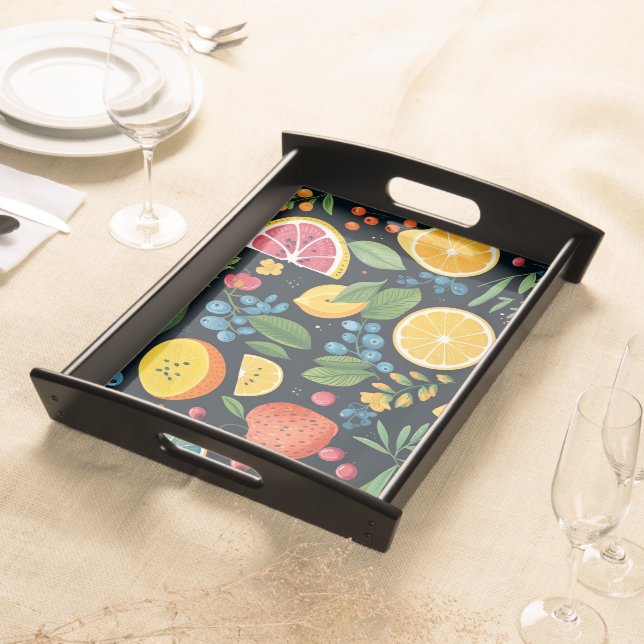 Colorful Fresh Fruit Pattern Serving Tray (Front)