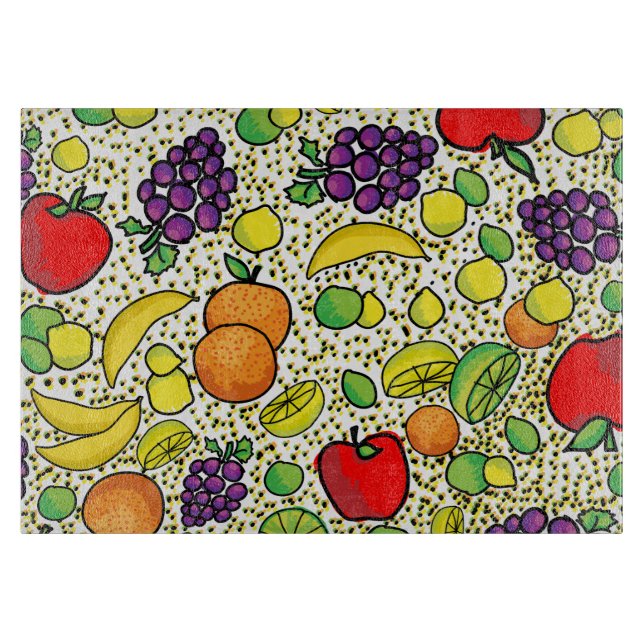 Colorful Fresh fruits  Kitchen Cutting Board (Front)